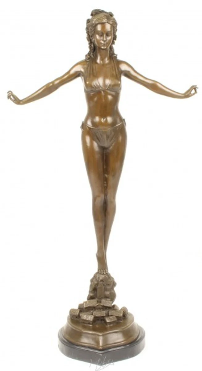 Casa Padrino luxury bronze figure female figure on stone base - Art Deco sculpture