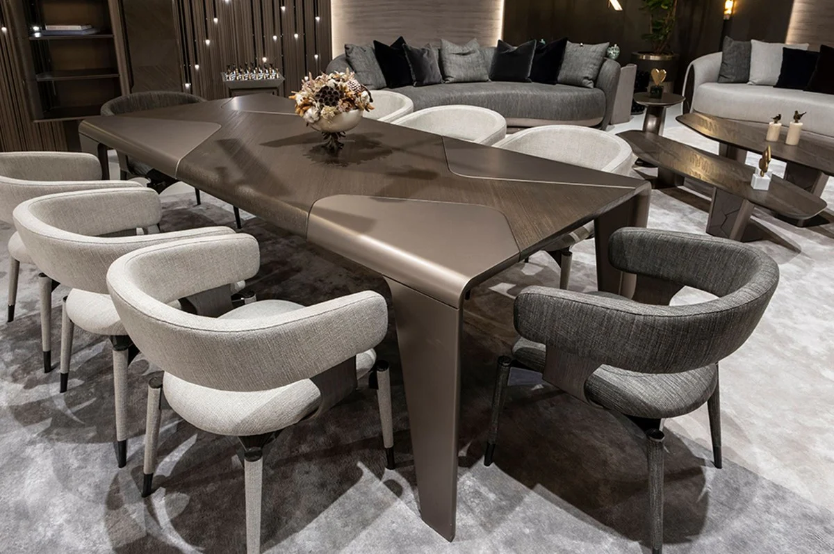 Casa Padrino mesa de comedor de lujo marr¨®n oscuro / bronce 235 x 110 x A. 77 cm - Mesa de comedor rectangular - Muebles de comedor - Muebles de hotel - Muebles de lujo - Calidad de lujo