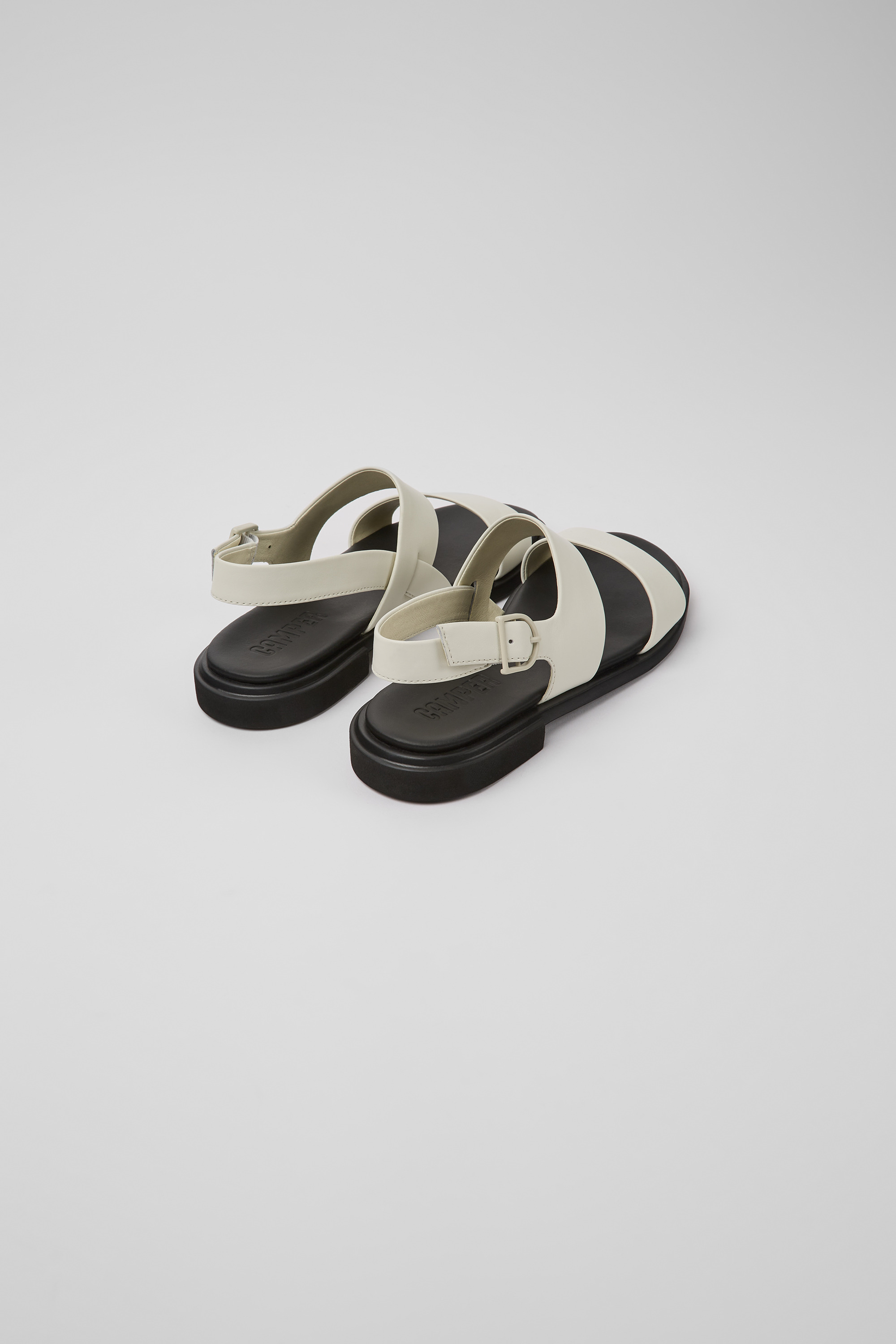 Edy - White leather sandals for women
