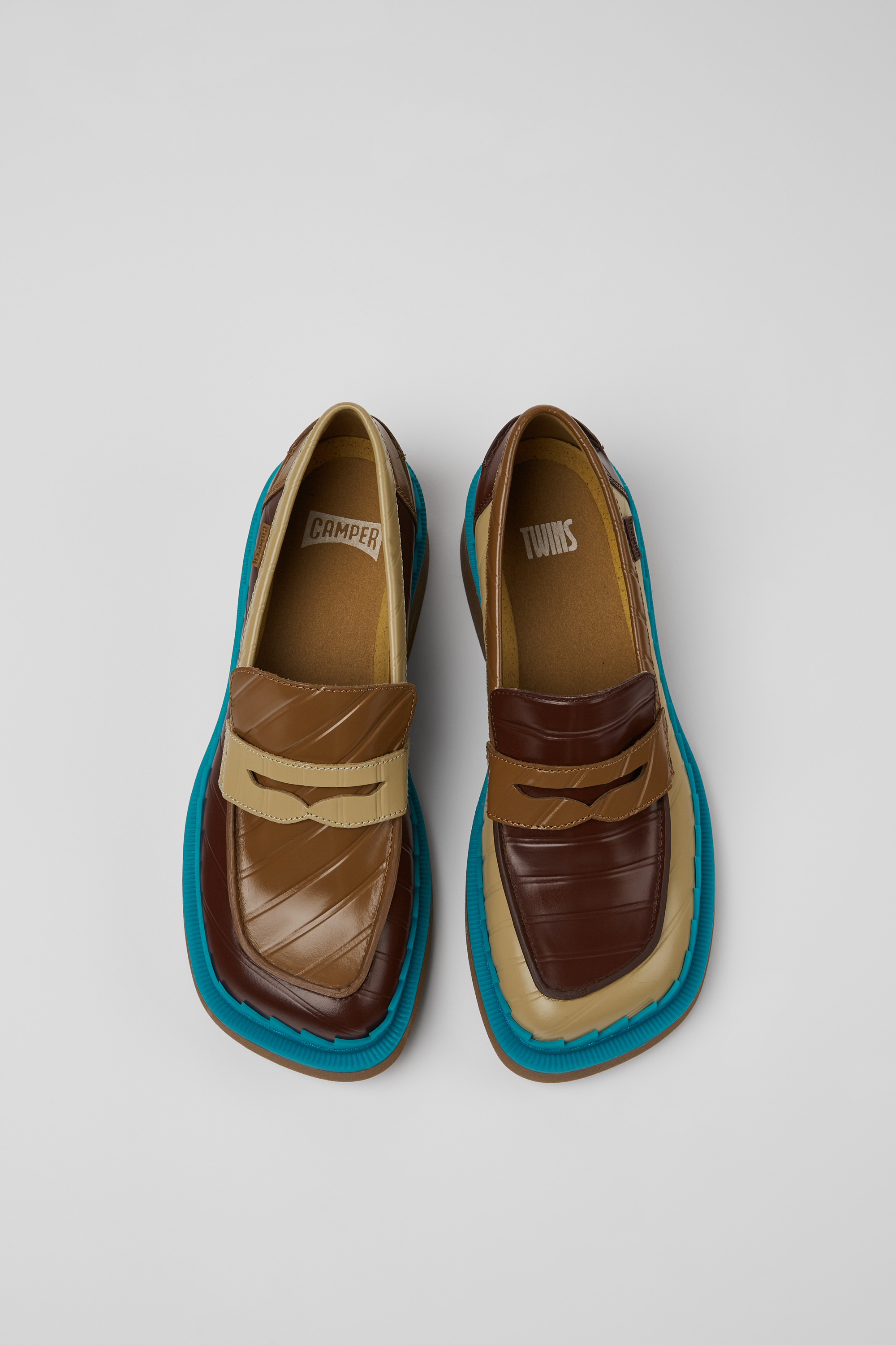 Twins - Multicolored leather loafers for women