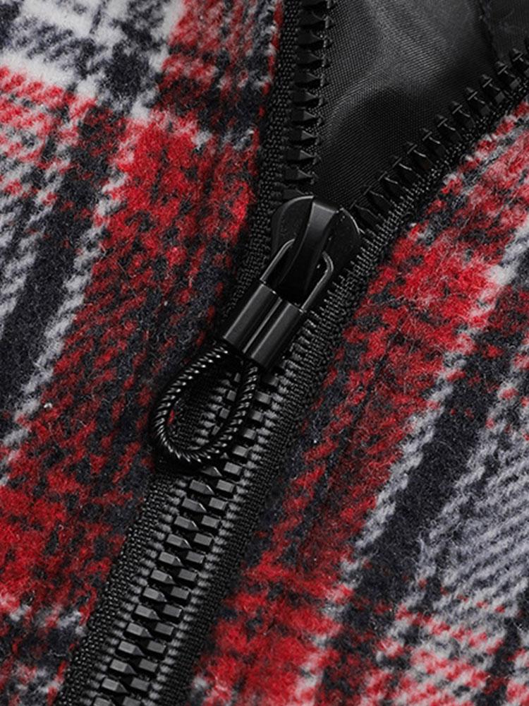 Quilted Lined Flannel Hooded Plaid Coat