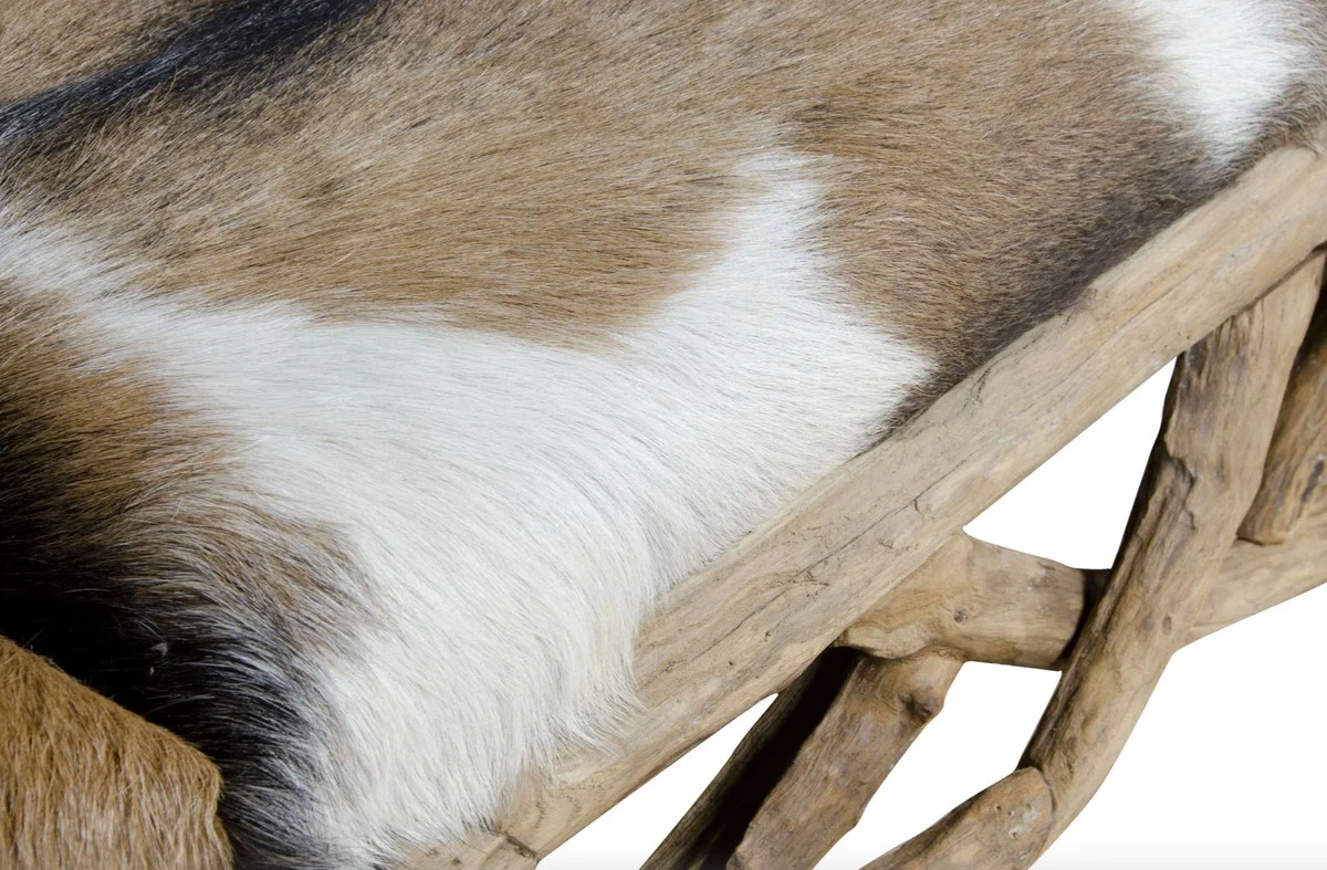 Casa Padrino banco con piel de cabra 160 x 50 x H. 55 cm - muebles de lujo