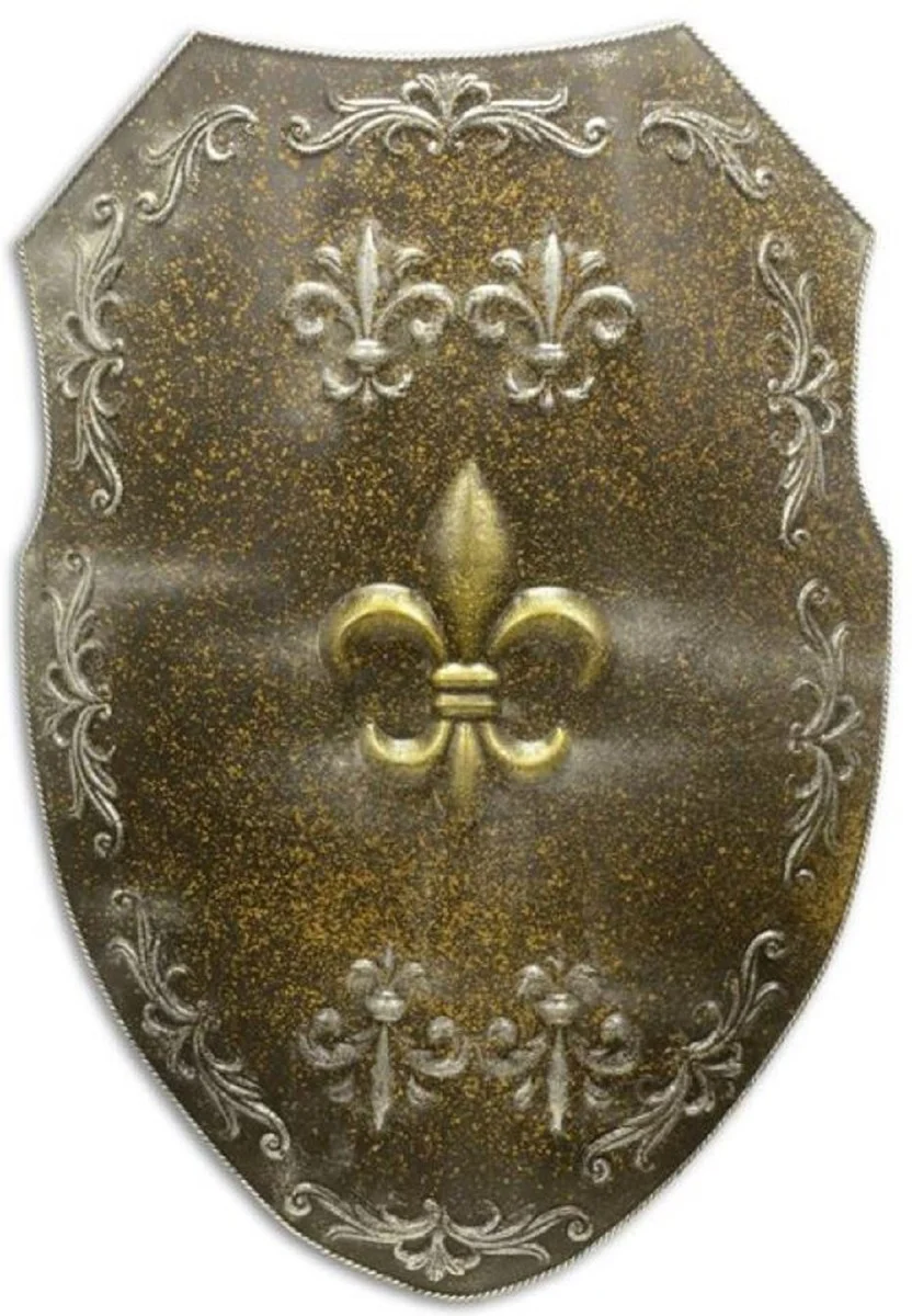 Casa Padrino escudo de caballero de metal plata antigua / óxido 49 x A. 71 cm - Decoración Medieval - Decoración de Paredes