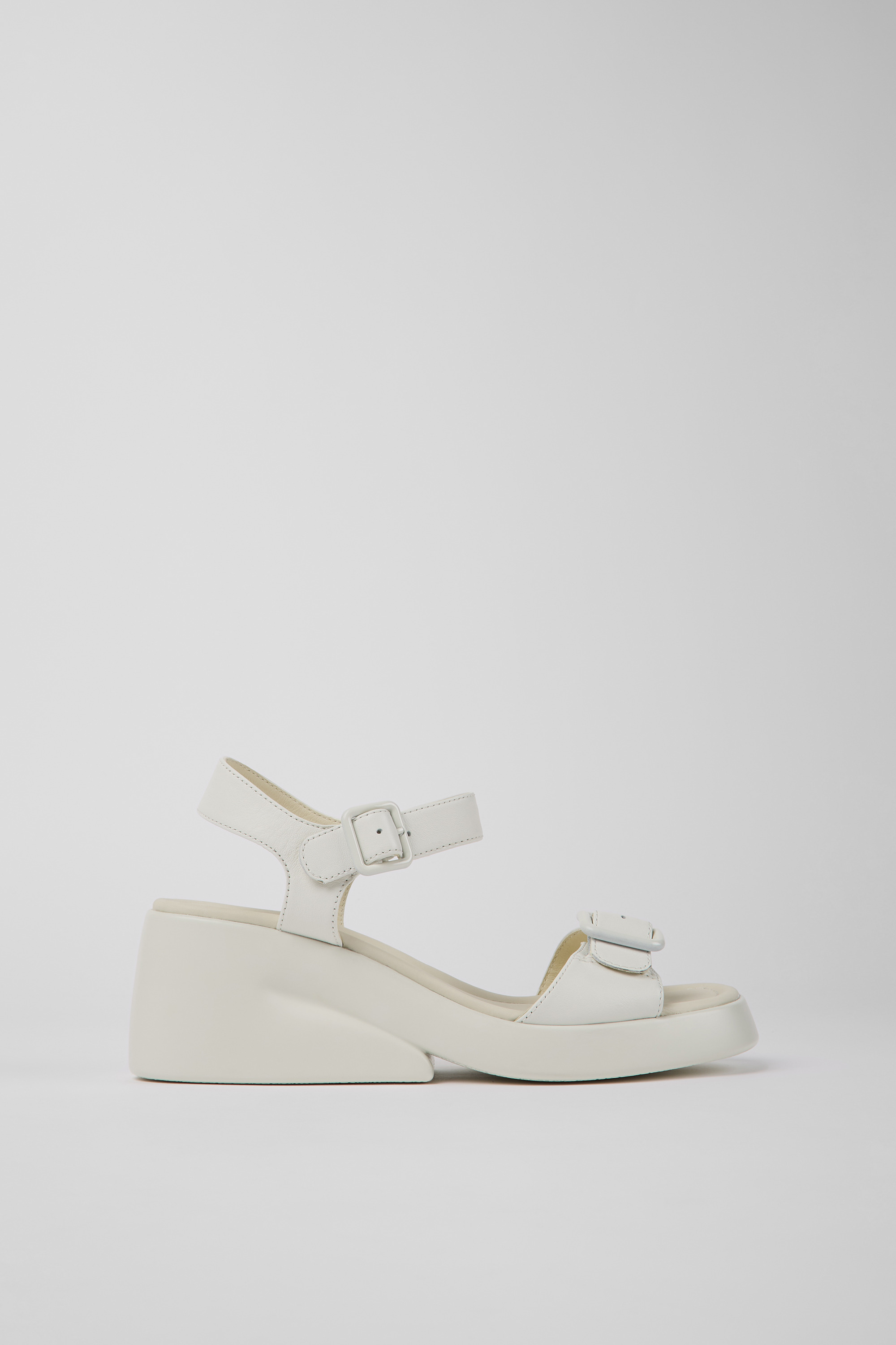 Kaah - White leather sandals for women