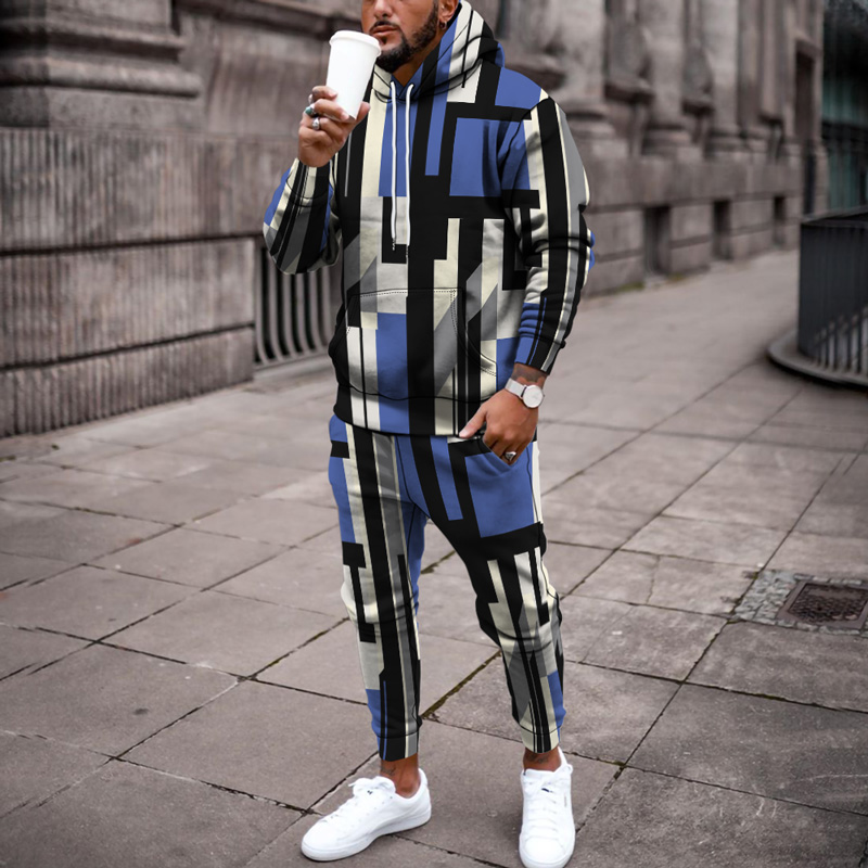 Men's Personalized Printed Hoodie Set 020