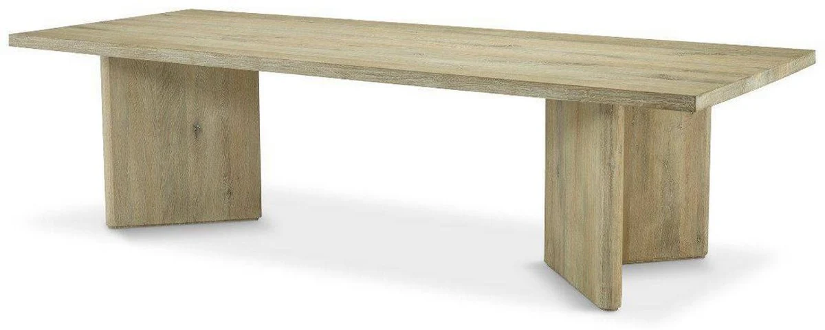 Casa Padrino mesa de comedor de madera maciza de lujo natural 280 x 110,5 x A. 76 cm - Mesa de cocina rectangular de madera de roble - Muebles de comedor de madera maciza de lujo