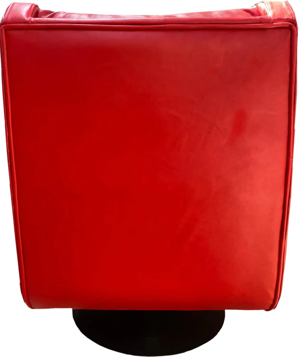 Casa Padrino sill¨®n giratorio de lujo rojo / gris 72 x 82 x A. 96 cm - Sill¨®n Relax - Sill¨®n de Cuero - Muebles de Lujo