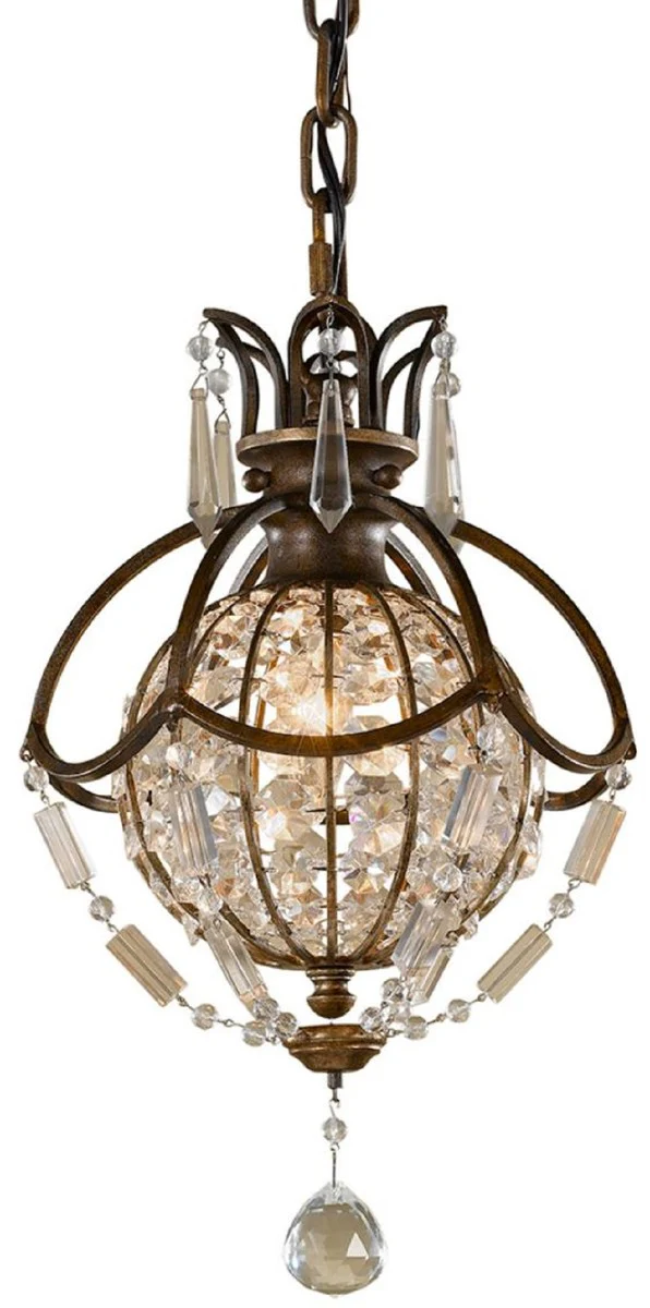 Casa Padrino lámpara colgante barroco con cristal bronce Ø 22,2 x A. 40,5 cm - Lámpara colgante magnífico en estilo barroco - Noble y Magnífico