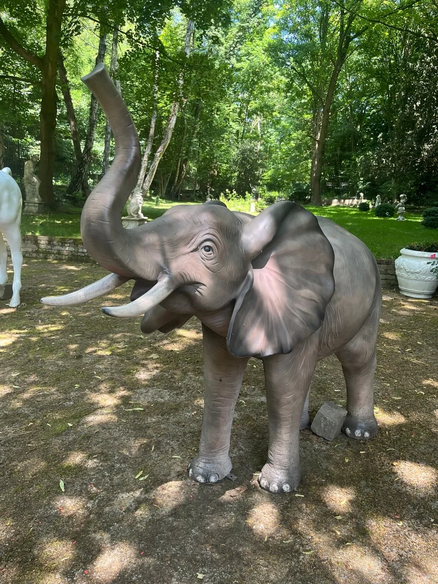 Casa Padrino escultura decorativa de lujo elefante gris / marr¨®n 160 x 66 x A. 160 cm - Figura decorativa grande - Escultura decorativa XXL - Esculturas y figuras decorativas XXL de lujo