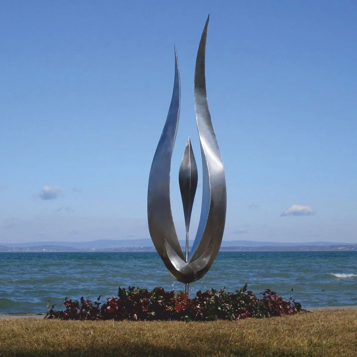 Casa Padrino escultura de lujo de acero inoxidable plata A. 230 cm - Decoraci¨®n met¨¢lica de jard¨ªn