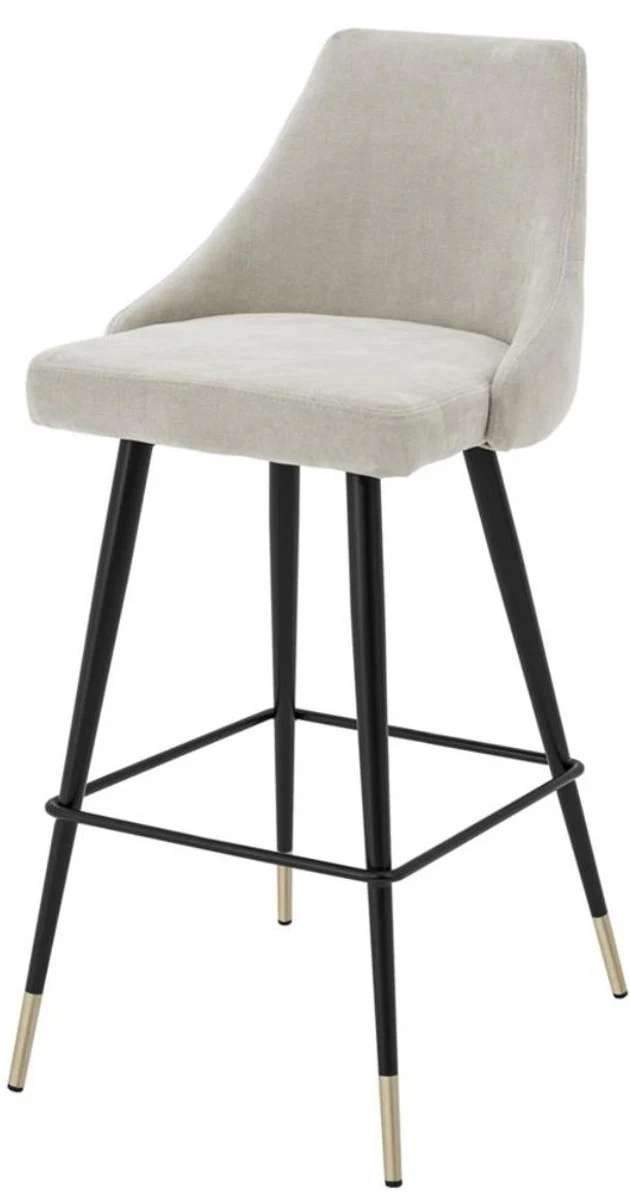 Casa Padrino luxury bar chair sand colors / black 47 x 52 x H. 101 cm - Luxury Bar Furniture