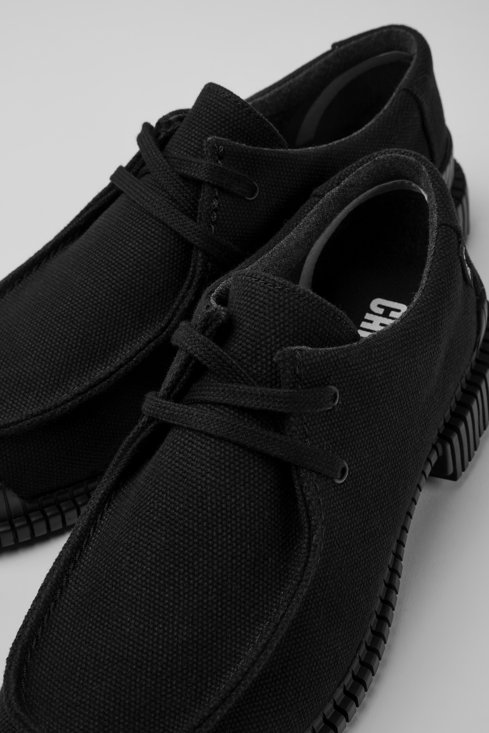 Pix - Black recycled cotton and leather shoes for women