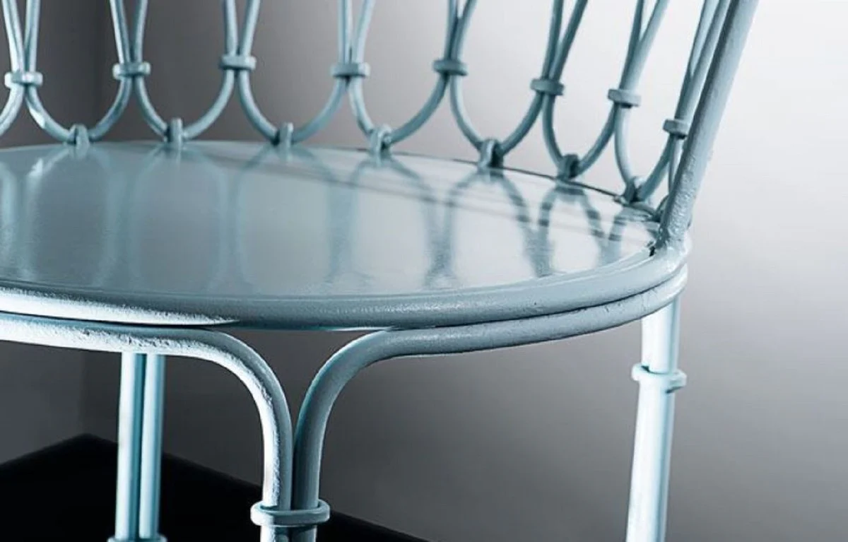 Casa Padrino silla de jard¨ªn Art Nouveau de lujo de hierro forjado blanco A. 81 cm