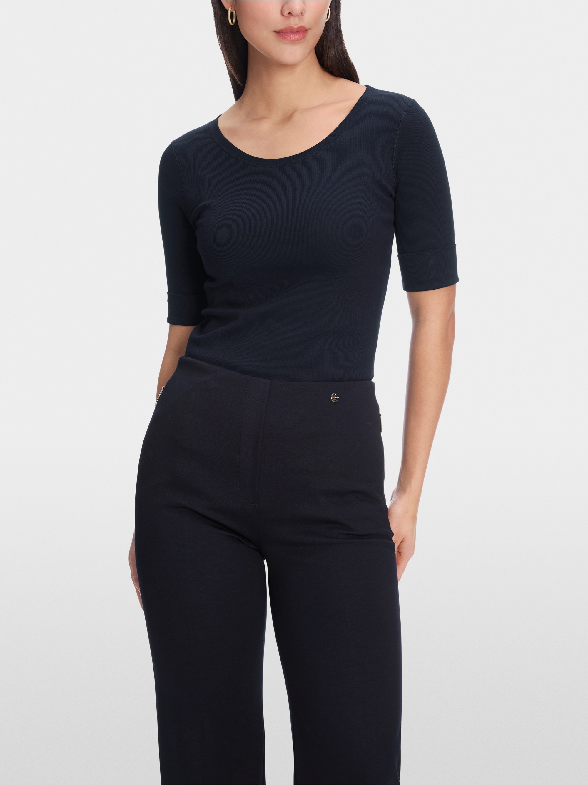 Marc-Cain Round-collar shirt with short sleeves