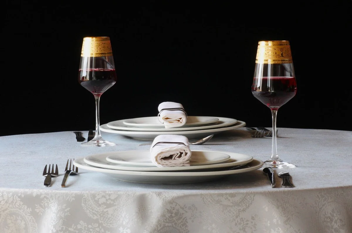 Casa Padrino conjunto de 6 copas de vino tinto barroco de lujo oro ? 8,5 x A. 24 cm - Copas de vino hechas a mano y grabadas a mano - Accesorios para Hoteles y Restaurantes - Calidad de Lujo