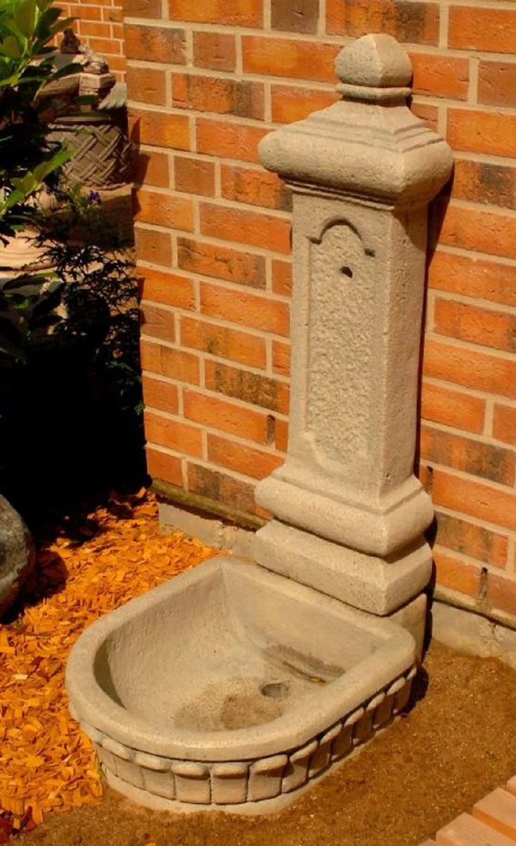 Casa Padrino fuente de pared Art Nouveau gris A. 122 cm - Magnífica fuente de jardín - Fuente de piedra para decoración de jardín - Accesorios de Jardín Barrocos y Art Nouveau