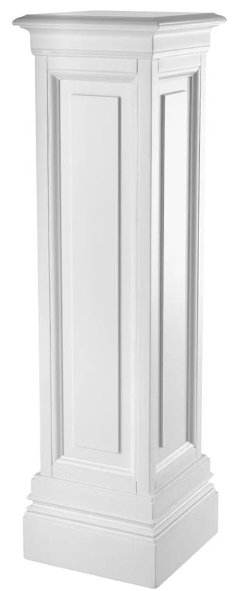 Casa Padrino columna de la sala de estar blanco 33 x 33 x H. 120 cm - colección de lujo