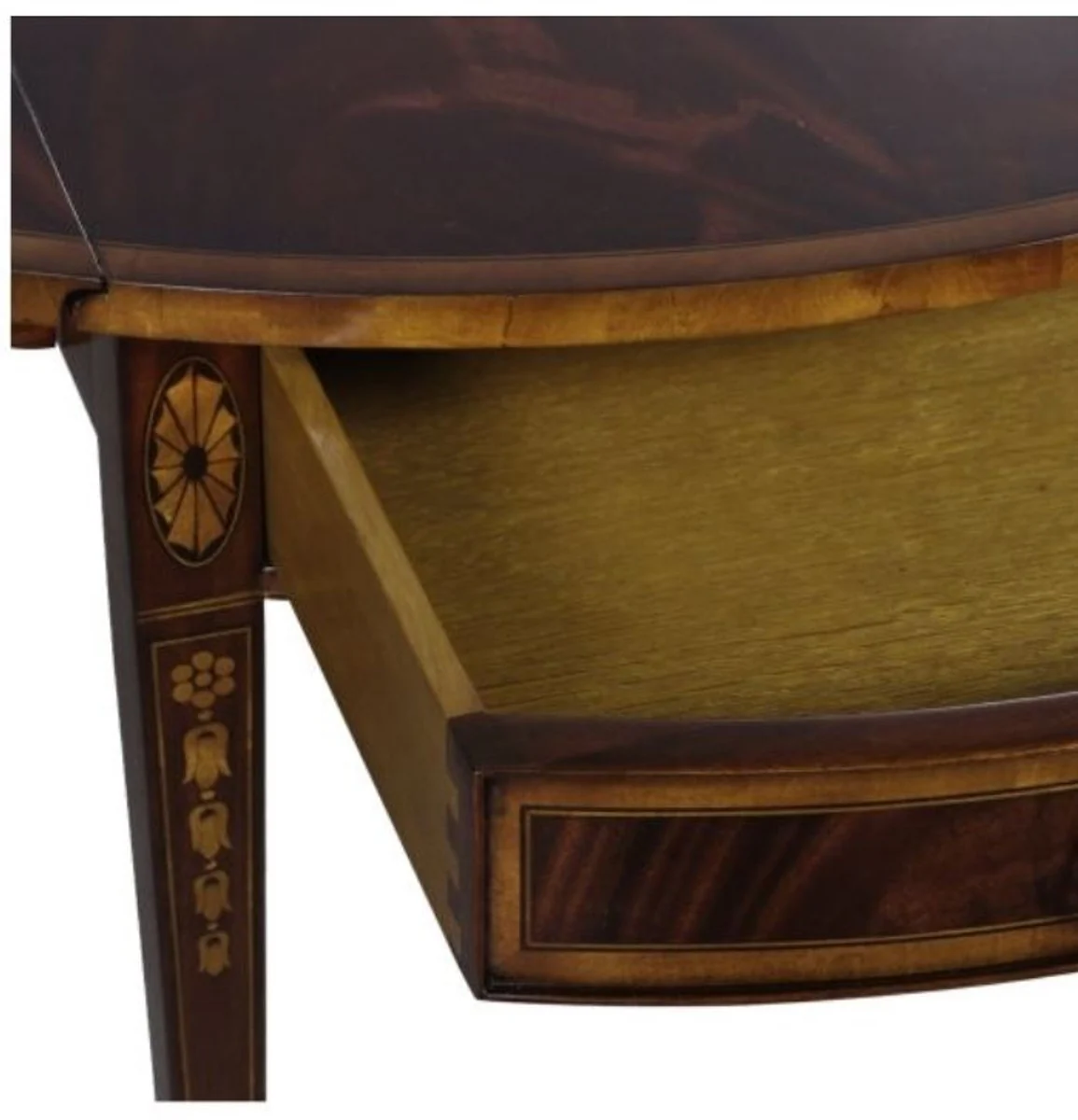 Casa Padrino mesa auxiliar de caoba con cajón marrón 96 x 77 x H. 73 cm - Mobiliario de Sala de Estar