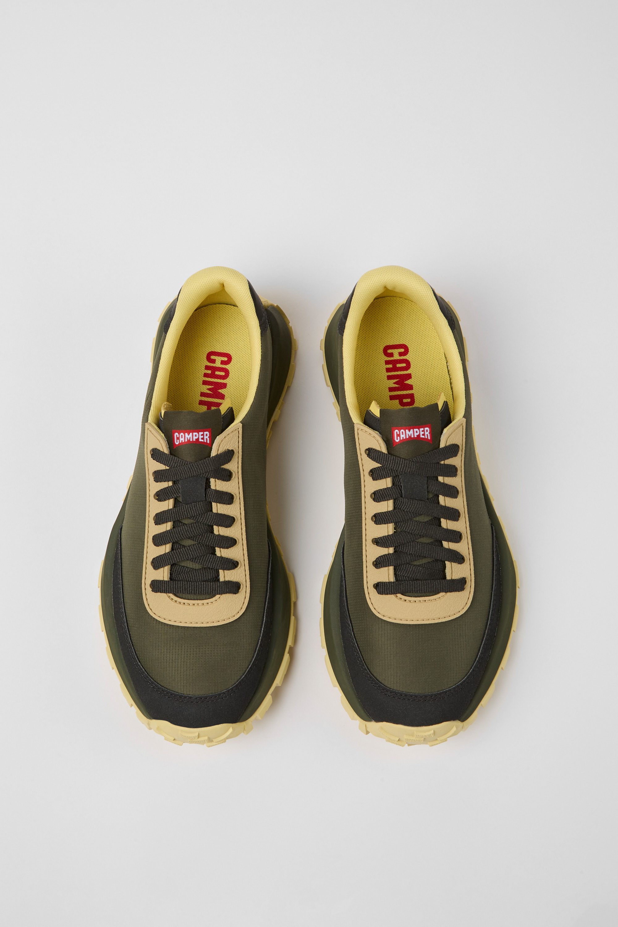 Drift Trail - Green textile and nubuck sneakers for men