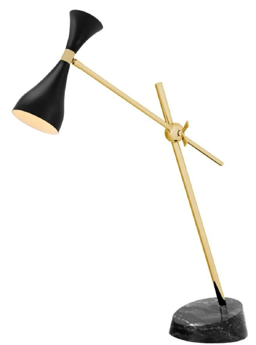 Casa Padrino lámpara de escritorio de lujo latón / negro 21 x 65 x H. 87-92 cm - Muebles de Oficina