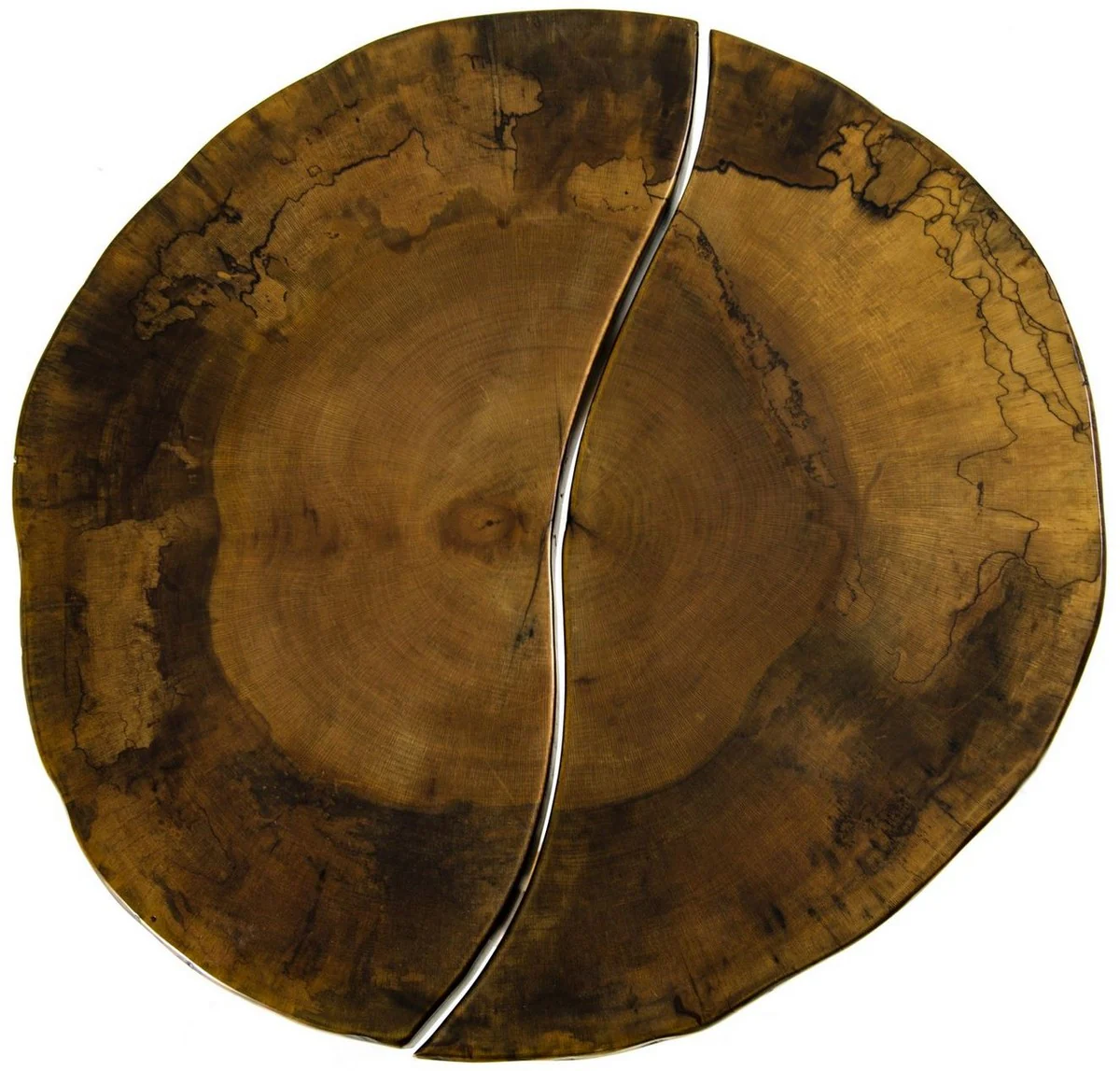 Casa Padrino mesa de centro de lujo marr¨®n / natural ? 70 x A. 45 cm - Mesa de sal¨®n redonda con tablero de madera maciza - Muebles de sal¨®n - Muebles de hotel - Muebles de lujo