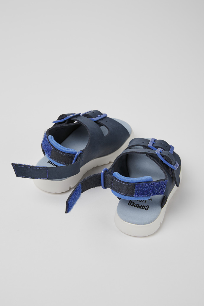 Oruga Blue leather sandals for kids