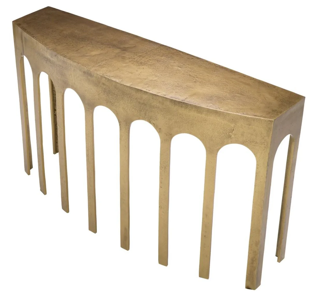 Casa Padrino consola de lujo lat¨®n vintage 132 x 37,5 x A. 79 cm - Mesa consola rectangular de aluminio - Muebles de sal¨®n - Muebles de aluminio - Muebles de lujo - Calidad de lujo