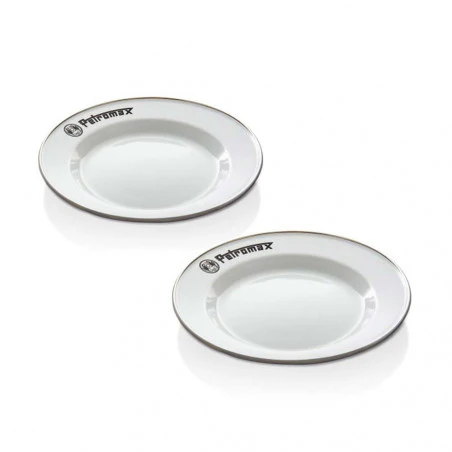 Petromax Enamel Plate Set - Pack 2 platos esmaltados blancos
