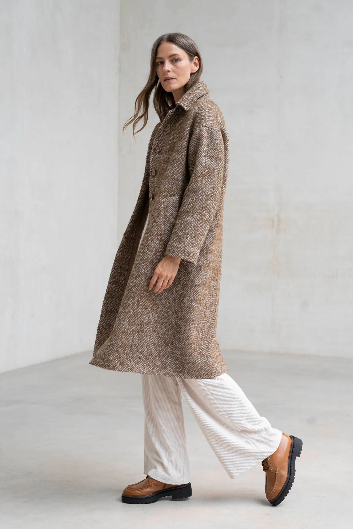 Rivera-spain Abrigo Cuneo marrón jaspeado