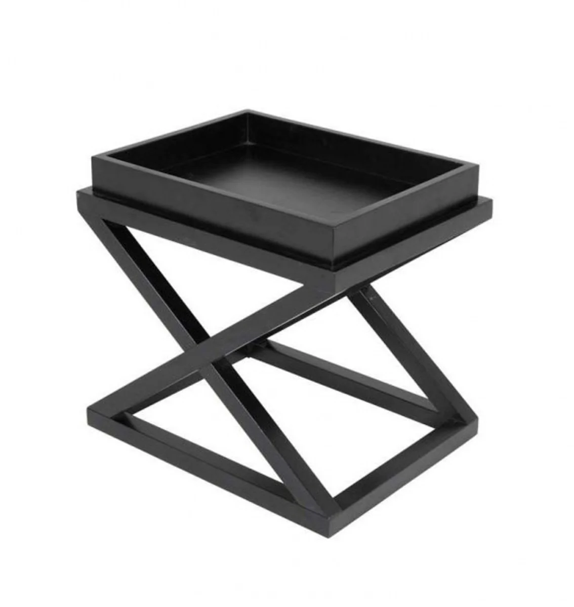 Casa Padrino luxury art deco designer birch wood side table black - Luxury Hotel Table
