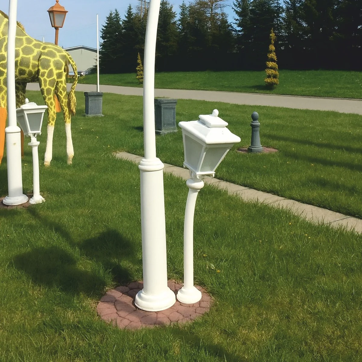 Casa Padrino linterna de jard¨ªn Art Nouveau blanco A. 130 cm - Iluminaci¨®n exterior nost¨¢lgica