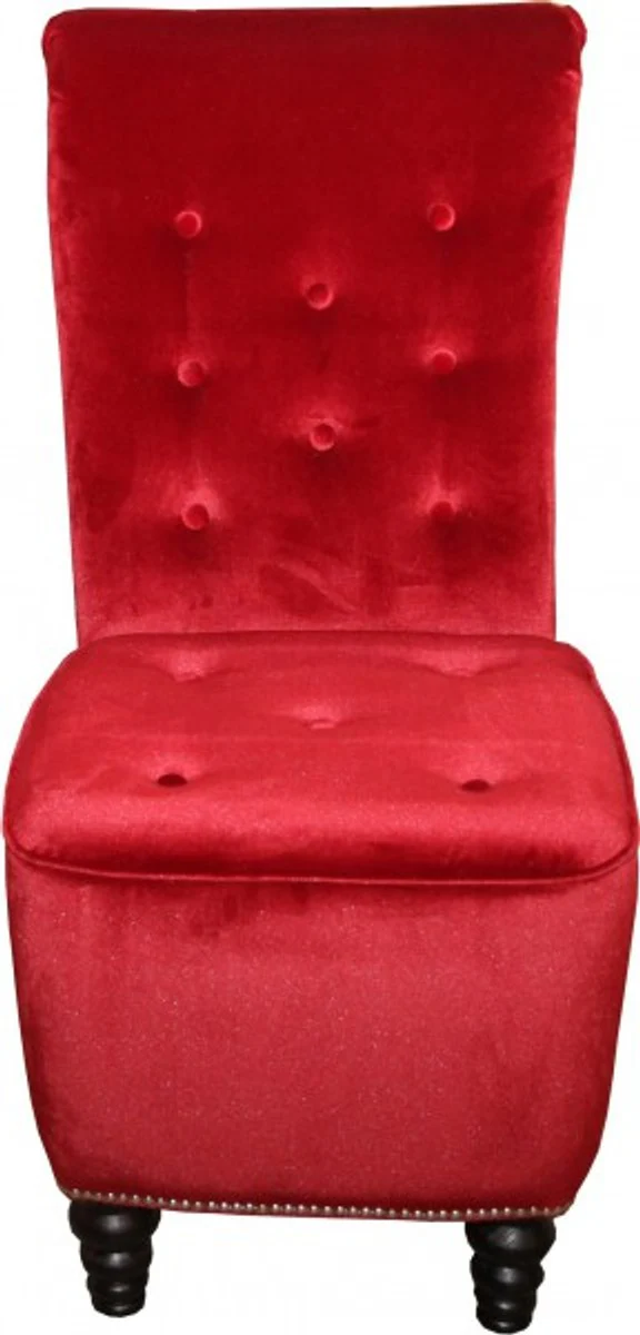 Casa Padrino Dise?ador Chesterfield silla de comedor Burdeos Rojo / Negro