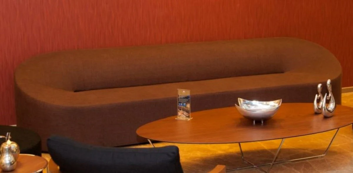 Casa Padrino Sof¨¢ de Dise?o Marr¨®n 315 x 82 x A. 70 cm - Sof¨¢ de Sal¨®n - Sof¨¢ Loft - Sof¨¢ de Hotel - Sof¨¢ de Vest¨ªbulo - Calidad de Lujo