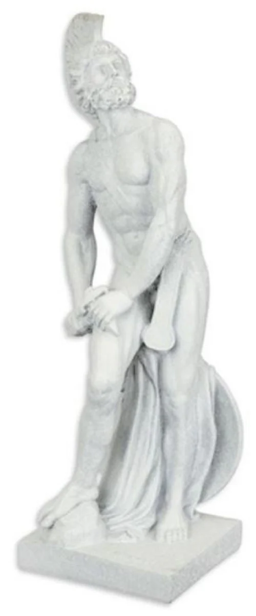 Casa Padrino escultura decorativa soldado romano gris 16,5 x 16,8 x A. 49,7 cm - Figura decorativa resina sintética - Decoración de Salón - Accesorios de Decoración