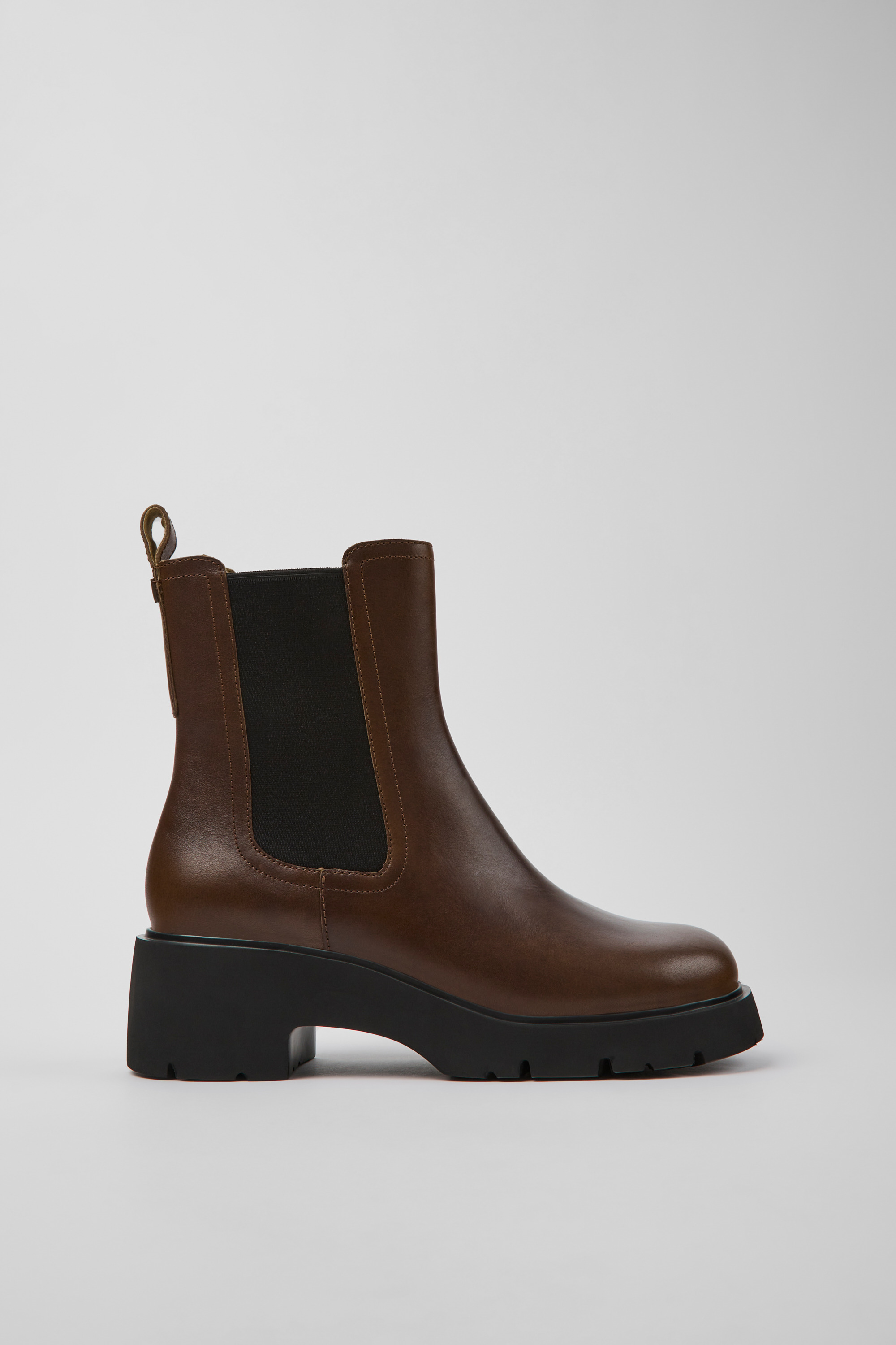 Milah - Brown leather Chelsea boots for women