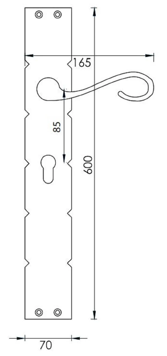 Casa Padrino conjunto de manijas de puerta barroco de lujo oro 16,5 x A. 60 cm - Manillas de puerta nobles con ba?o de oro de 24 quilates - Magn¨ªfico accesorios de vida en estilo barroco
