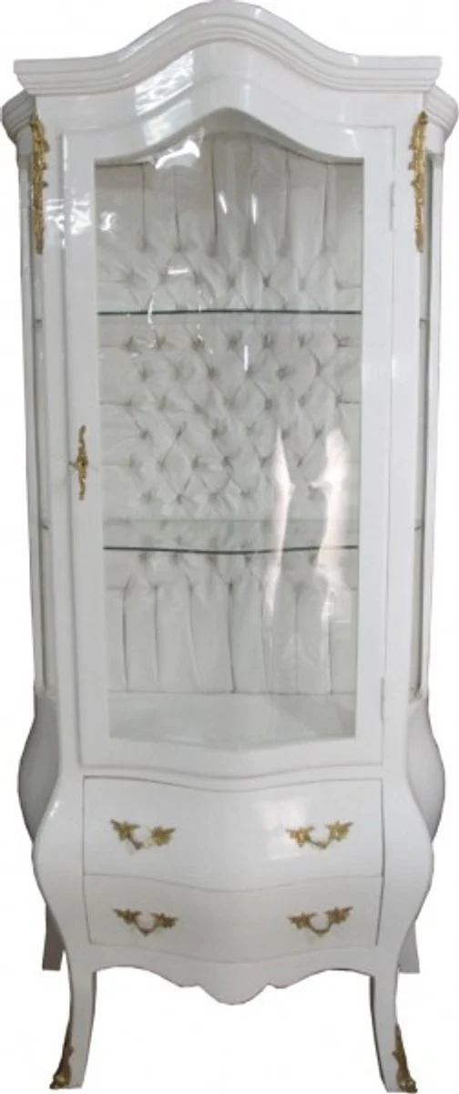 Vitrina barroca Casa Padrino Blanco / Dorado - Vitrina de vidrio para muebles barrocos