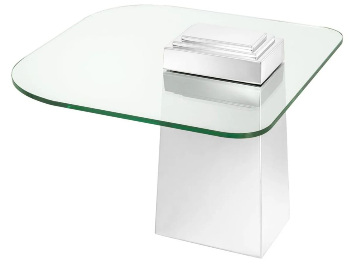 Casa Padrino mesa auxiliar de lujo plata 65 x 65 x H. 51 cm - Calidad de Lujo