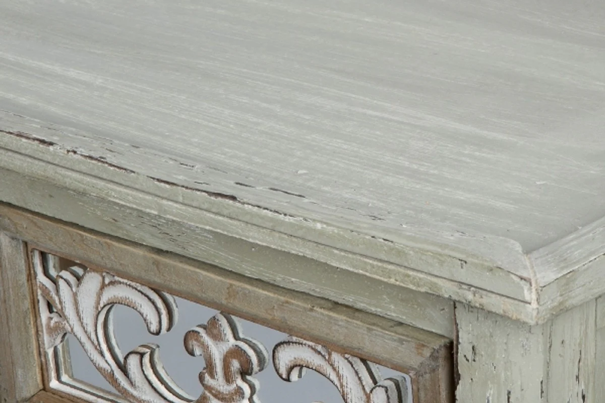 Casa Padrino cómoda de estilo country con 3 puertas y 3 cajones gris antiguo / marrón antiguo 120 x 40 x H. 79 cm - Aparador de Estilo Country Hecho a Mano