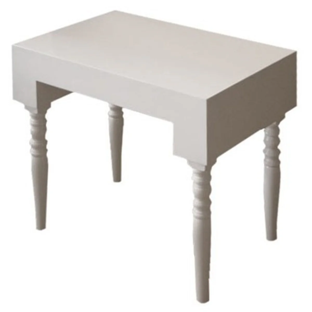 Casa Padrino mesa auxiliar barroco blanco alto brillo 60 x 40 x A. 60 cm - Muebles Barrocos