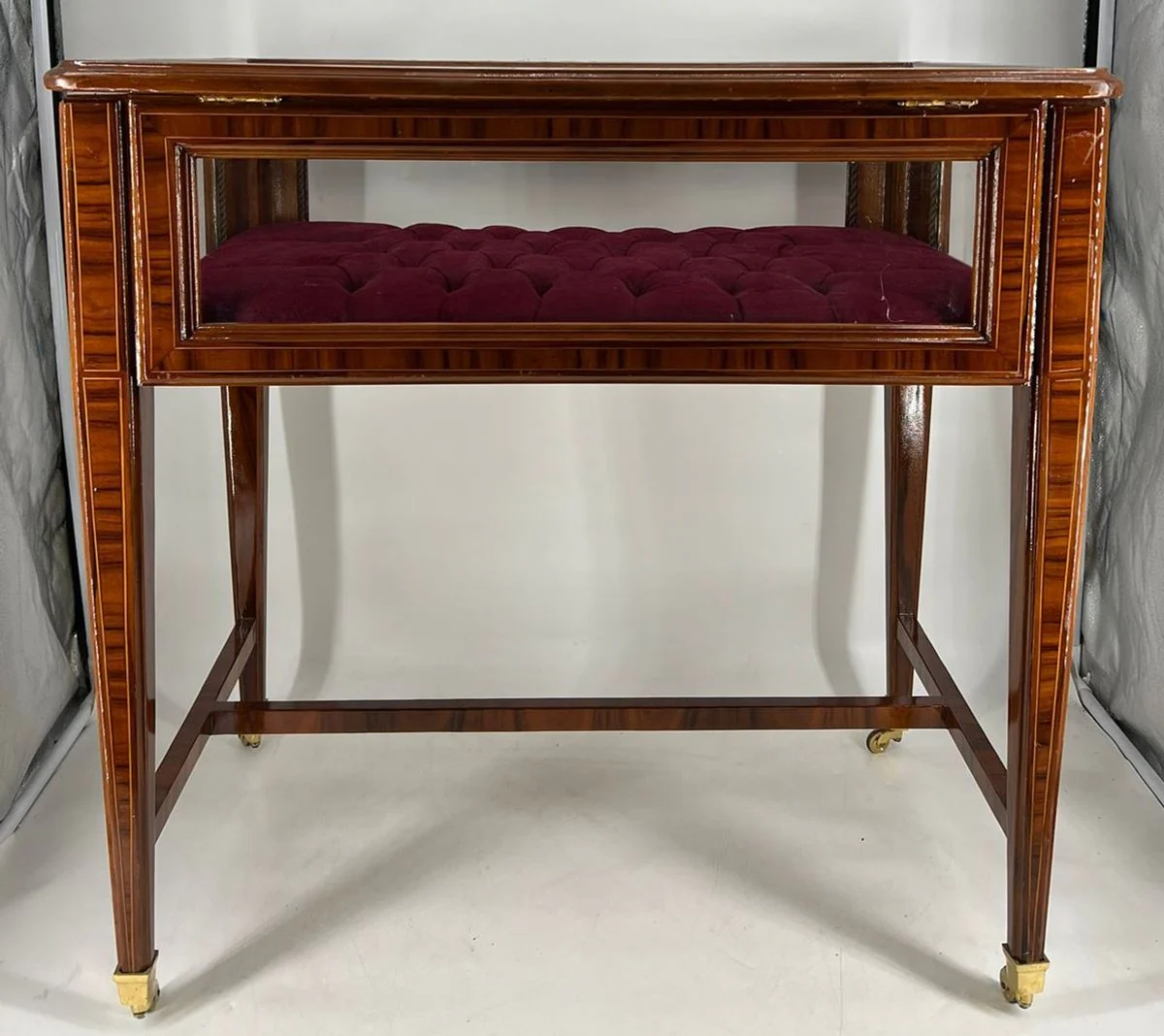 Casa Padrino vitrina de tienda barroco con tapa abatible marr¨®n / rojo burdeos - Muebles barrocos - 1B bienes