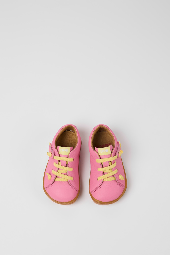 Peu Pink leather shoes for children