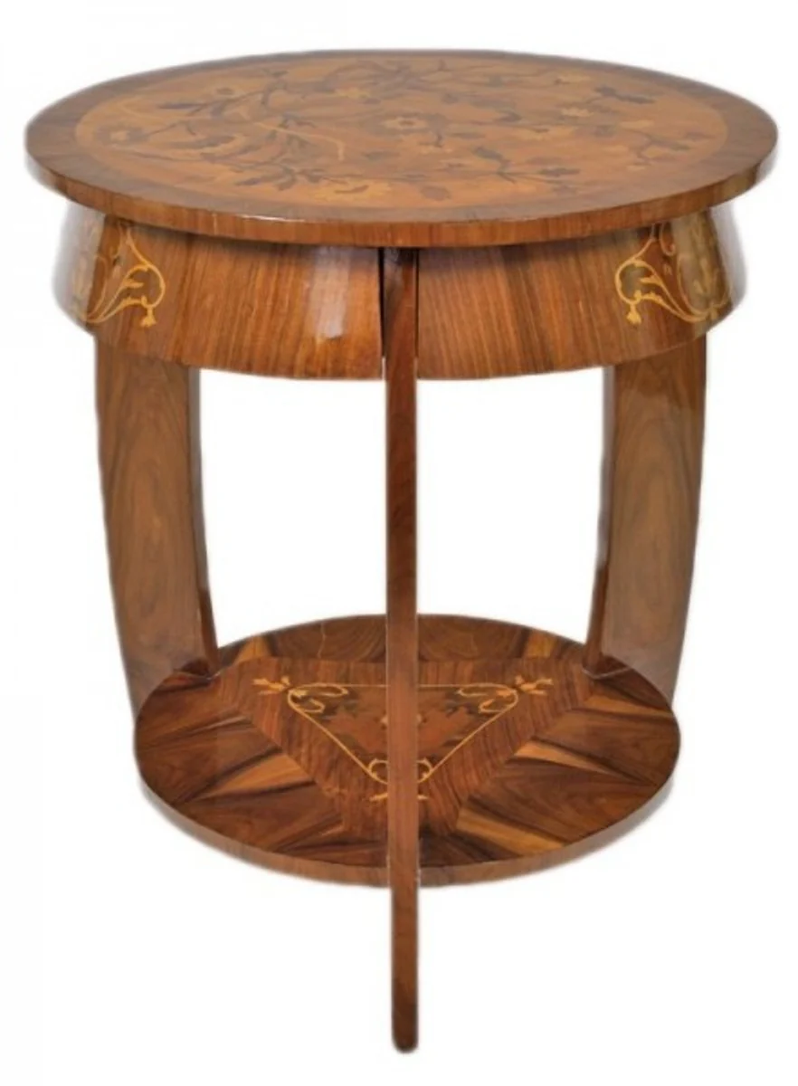 Casa Padrino Art Deco Side Table Mahogany inlaid H65 x 75cm - Louis XVI antique style table - furniture