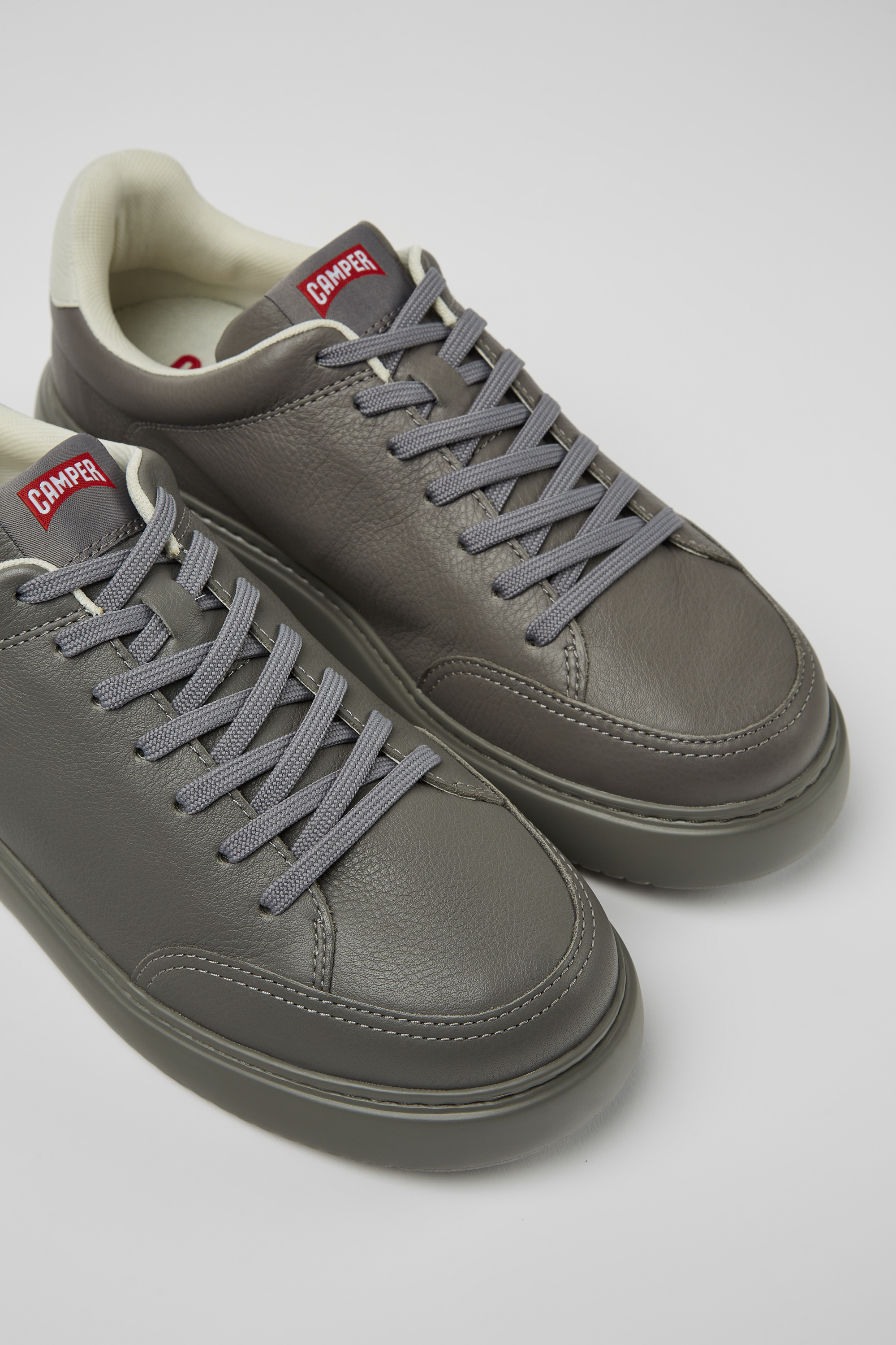 Runner K21 - Gray leather sneakers for men