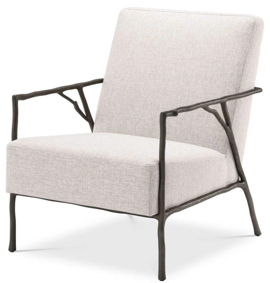 Casa Padrino sill¨®n de lujo natural / bronce 63 x 81 x A. 82 cm - Sill¨®n de Sal¨®n - Sill¨®n de Hotel - Muebles de Lujo