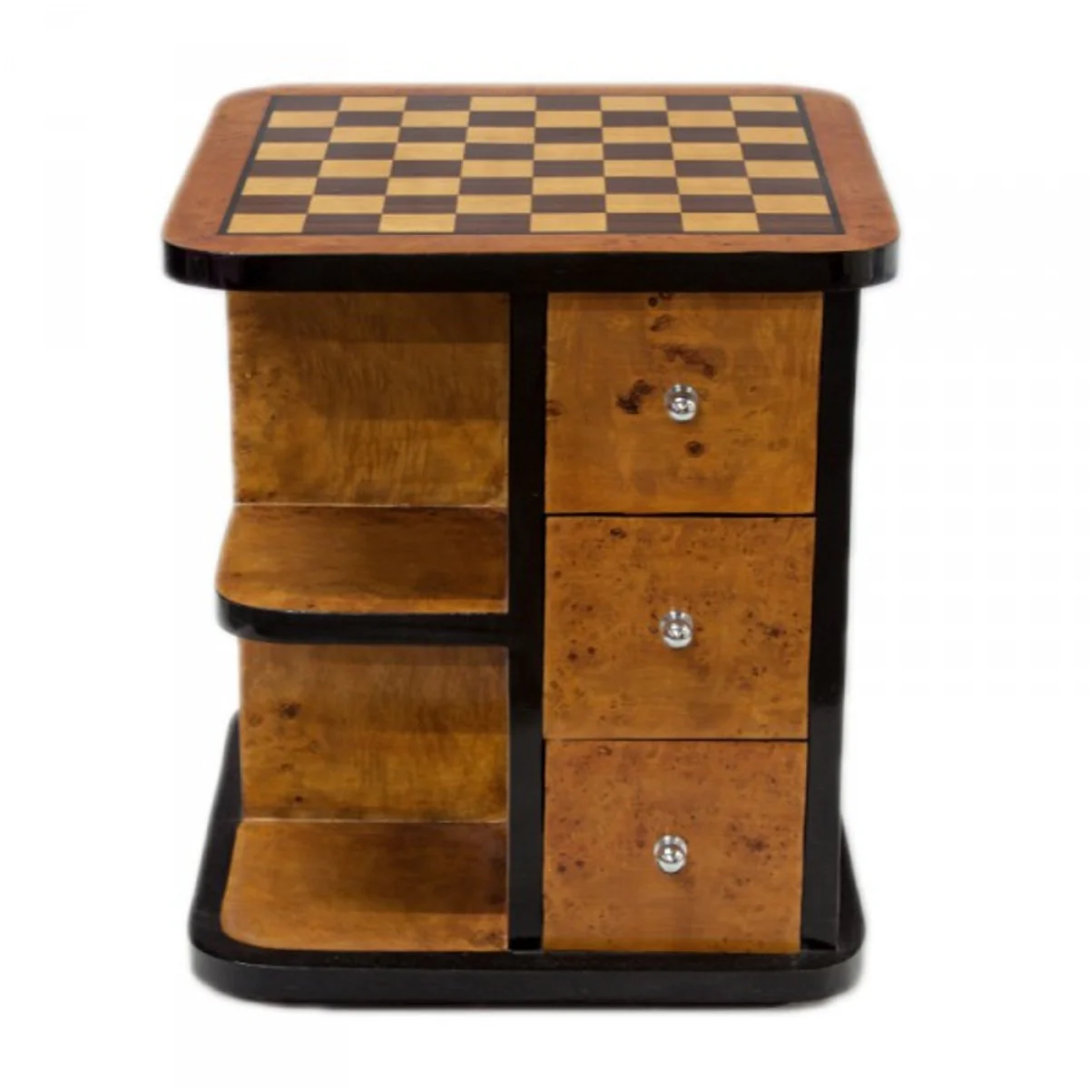 Casa Padrino art deco game table chess / checkers Mahogany L 50 x W 50 x H 55 cm - furniture Antique style baroque