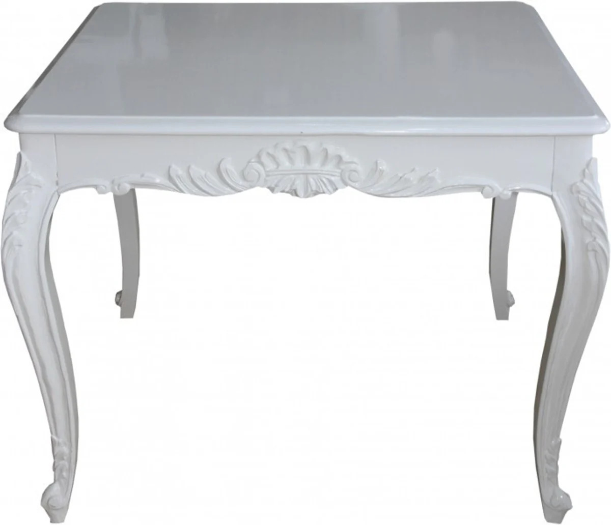 Casa Padrino Baroque Dining Table White 100 cm x 100 cm- Dining Table - Antique Style Furniture