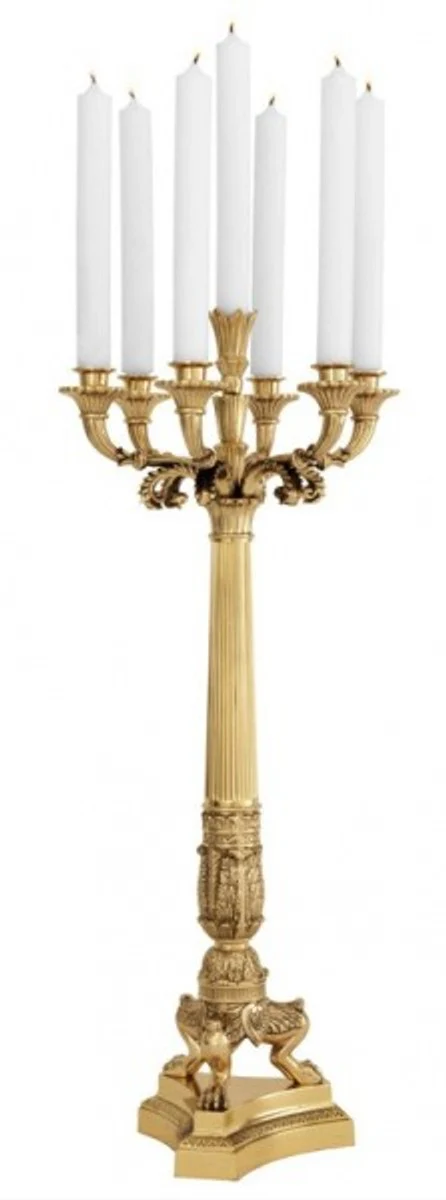 Casa Padrino Massive luxury Candlestick antique style brass polished 79 x 30 cm - Candlestick