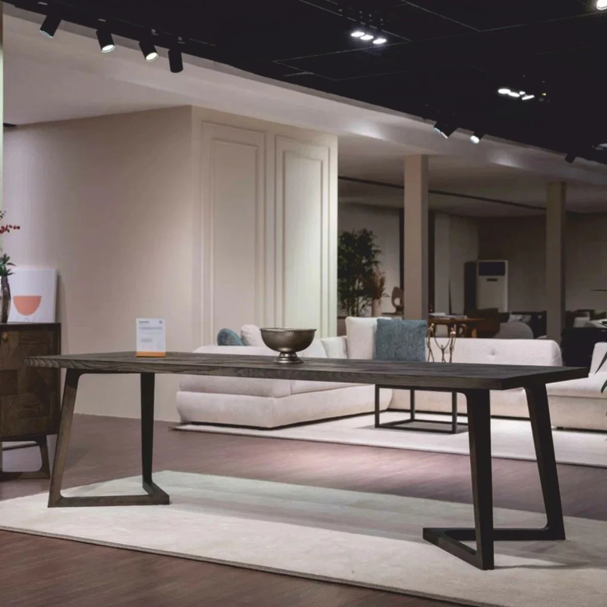 Casa Padrino conjunto de comedor de lujo marr¨®n / crema - 1 Mesa de comedor y 6 Sillas de comedor - Muebles de lujo