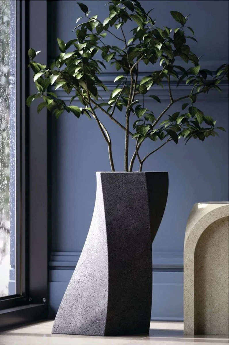 Casa Padrino maceta decorativa de lujo antracita A. 75 cm - Maceta de hormig¨®n